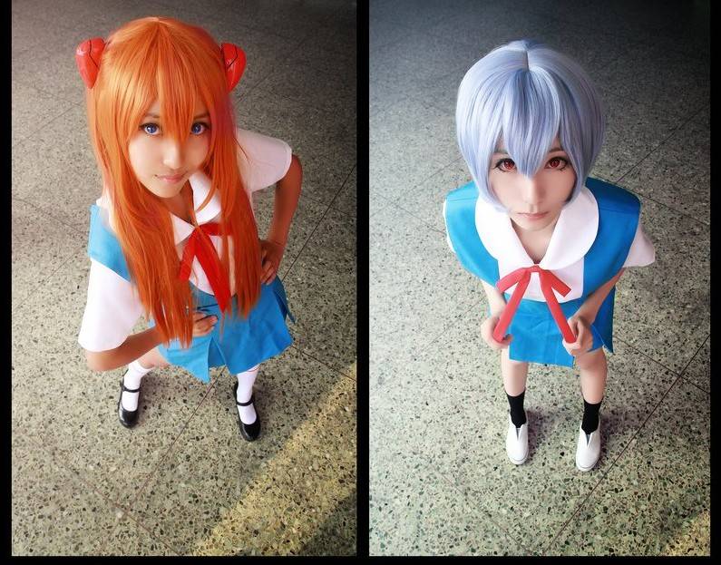 Cosplay福利/EVA凌波丽校服版少女诱惑cosplay