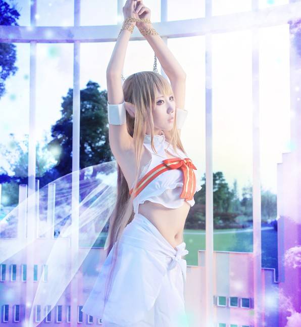 Cosplay福利/OSK39天团刀剑神域囚禁的少女亚丝娜cosplay美腿福利