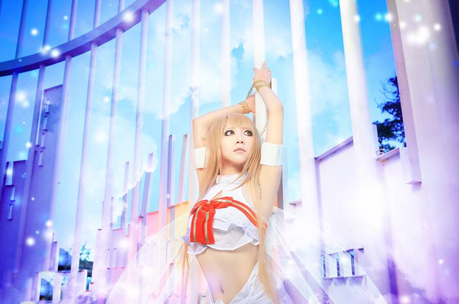 Cosplay福利/OSK39天团刀剑神域囚禁的少女亚丝娜cosplay美腿福利