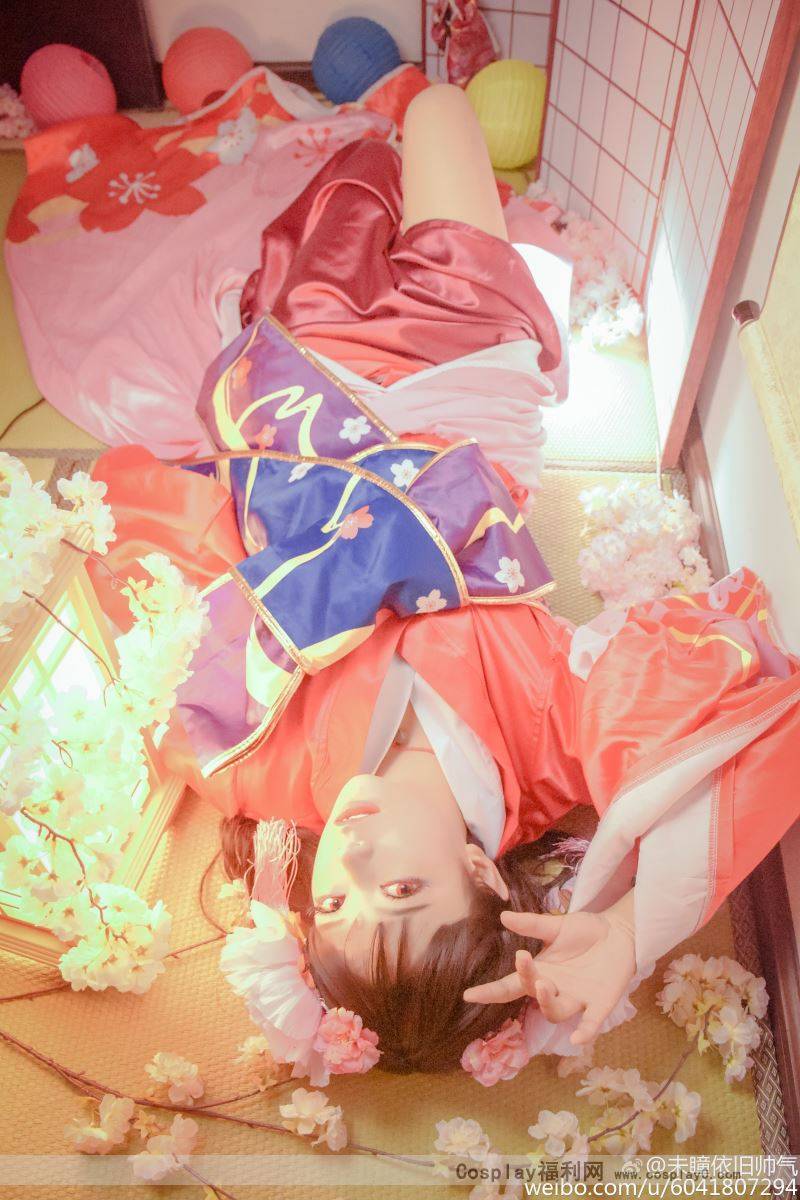 Cosplay福利/小萌妹阴阳师cos樱花妖和服美女图片
