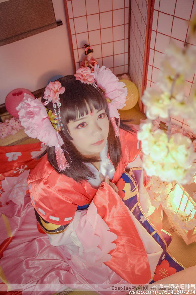 Cosplay福利/小萌妹阴阳师cos樱花妖和服美女图片