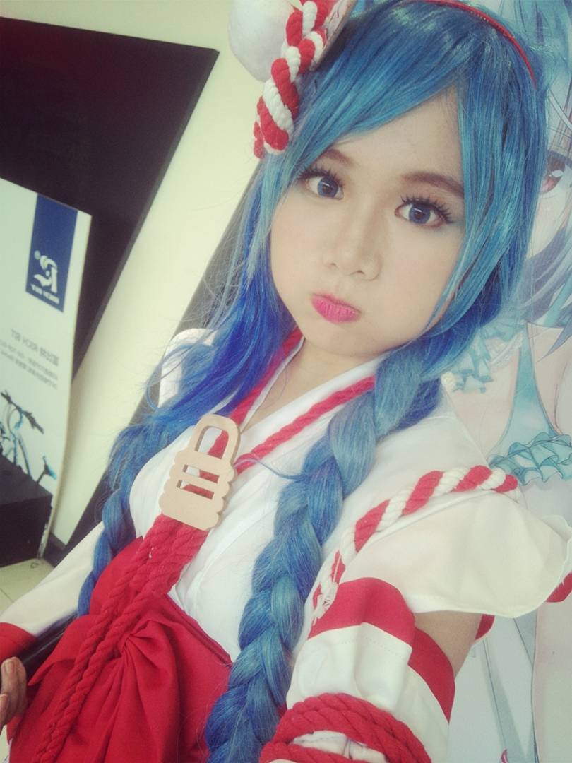 Cosplay福利/热门手游王者荣耀cos大乔伊式巫女萌妹图片