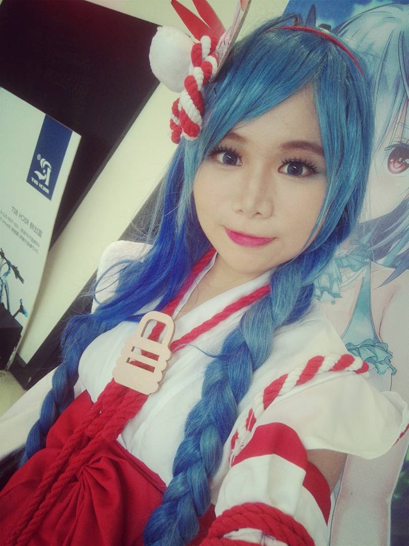 Cosplay福利/热门手游王者荣耀cos大乔伊式巫女萌妹图片