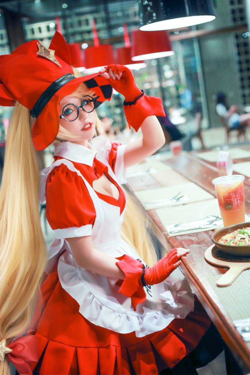 Cosplay福利/王者女英雄Cosplay泳装安琪拉双马尾萝莉图