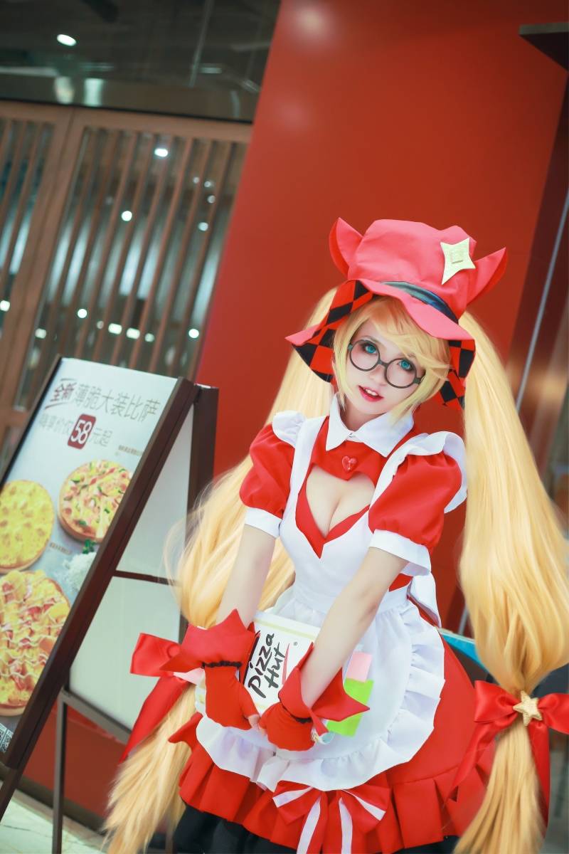Cosplay福利/王者女英雄Cosplay泳装安琪拉双马尾萝莉图