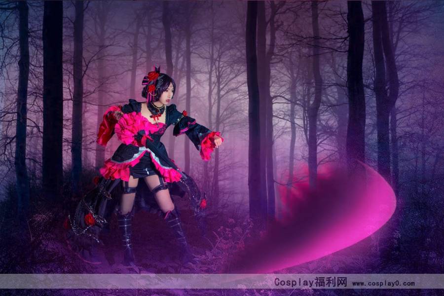 Cosplay福利/二次元美女王者荣耀cosplay露娜哥特玫瑰图片