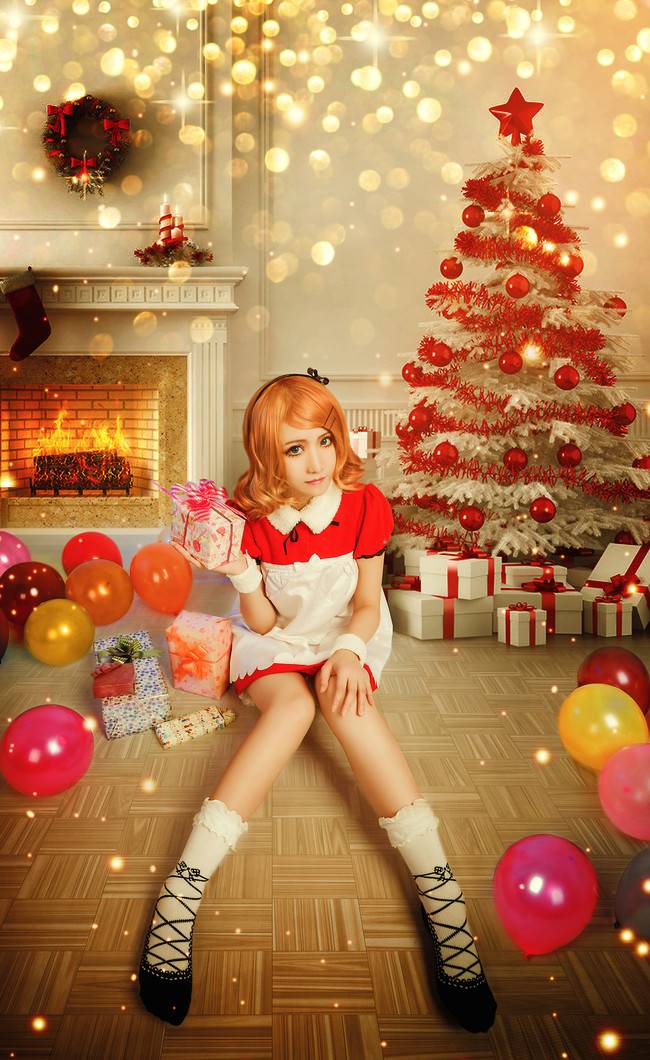 Cosplay福利/【V家】~镜音铃圣诞装~