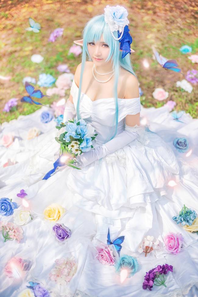 Cosplay福利/亚丝娜水精灵婚纱ver.
