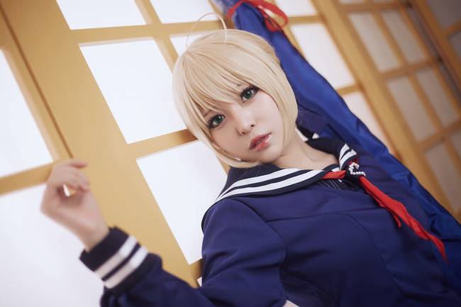 Cosplay福利/Saber制服手办COS