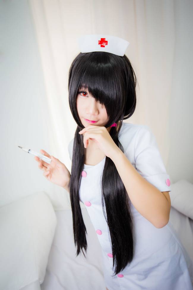 Cosplay福利/约会大作战时崎狂三 性感萝莉护士装白丝裸足cosplay福利