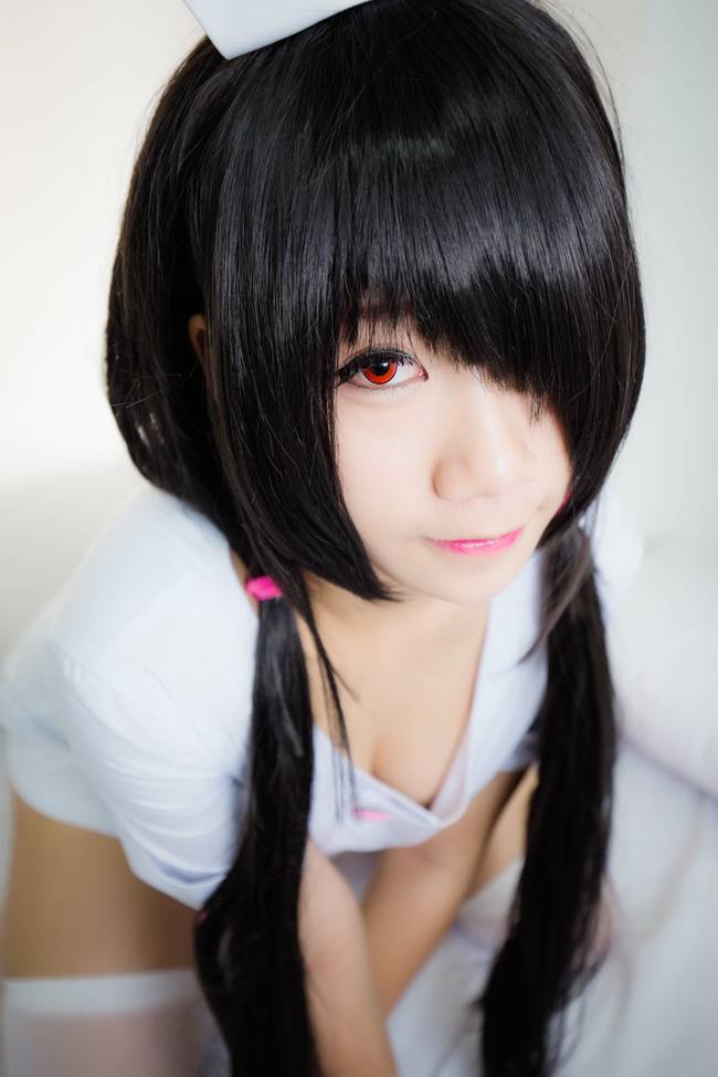 Cosplay福利/约会大作战时崎狂三 性感萝莉护士装白丝裸足cosplay福利