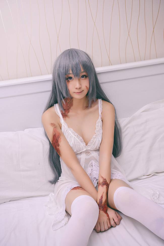 Cosplay福利/与奴隶的生活希尔薇 蕾丝情趣内衣白丝袜无下限cos福利