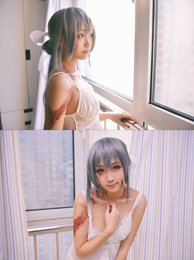 Cosplay福利/与奴隶的生活希尔薇 蕾丝情趣内衣白丝袜无下限cos福利