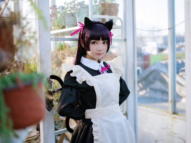 Cosplay福利/我的妹妹哪有这么可爱!五更琉璃黑猫女仆装cosplay白丝福利