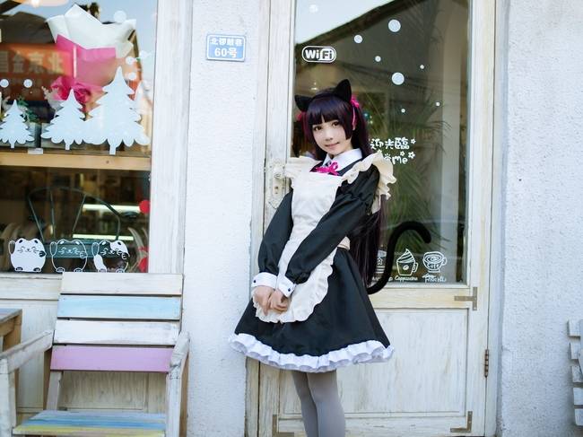 Cosplay福利/我的妹妹哪有这么可爱!五更琉璃黑猫女仆装cosplay白丝福利
