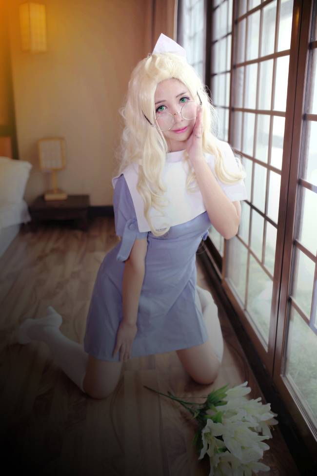 Cosplay福利/零之地带白百合姬 性感美女超短裙白丝腿控cosplay福利