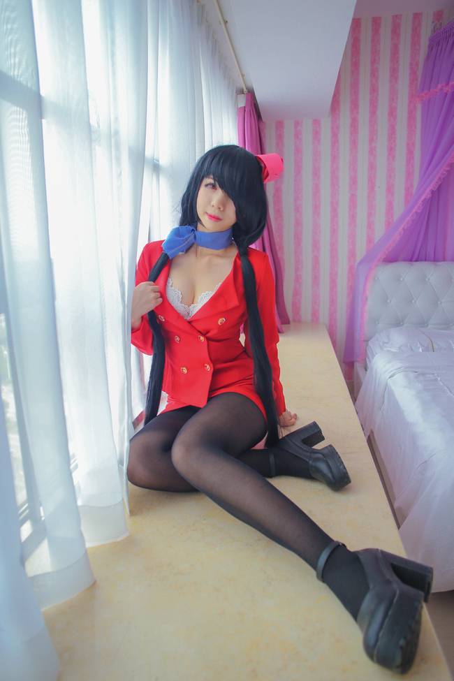 Cosplay福利/约会大作战时崎狂三空姐巨乳美女制服黑丝cosplay福利