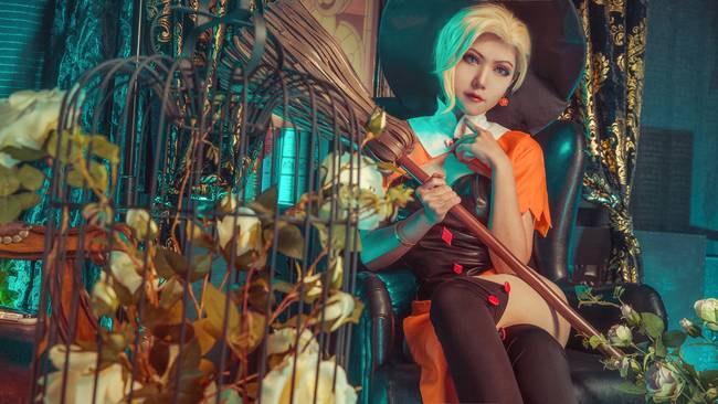 Cosplay福利/守望先锋天使性感美女巨乳翘臀cosplay福利诱惑