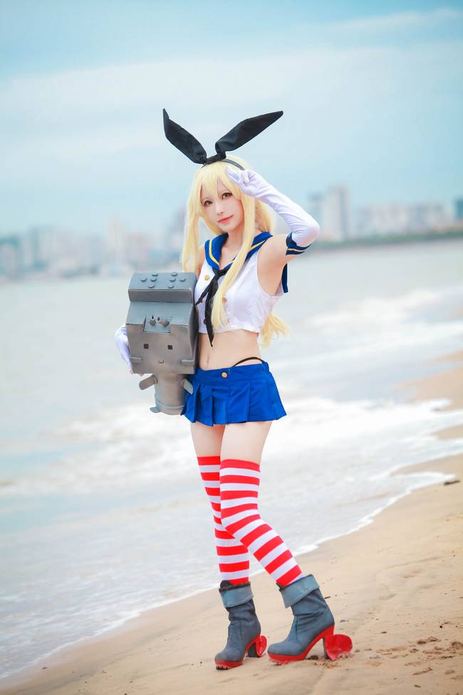 Cosplay福利/舰队Collection舰娘岛风水手服兔女郎cosplay福利