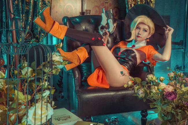 Cosplay福利/守望先锋天使 性感美女巨乳翘臀cosplay福利诱惑