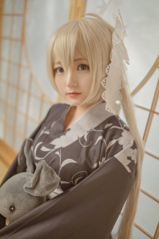 Cosplay福利/萝莉美腿白丝私房福利缘之空春日野穹和服cosplay私房