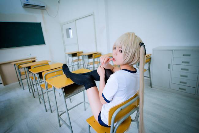 Cosplay福利/缘之空 春日野穹 美女体操服黑丝cosplay福利图片