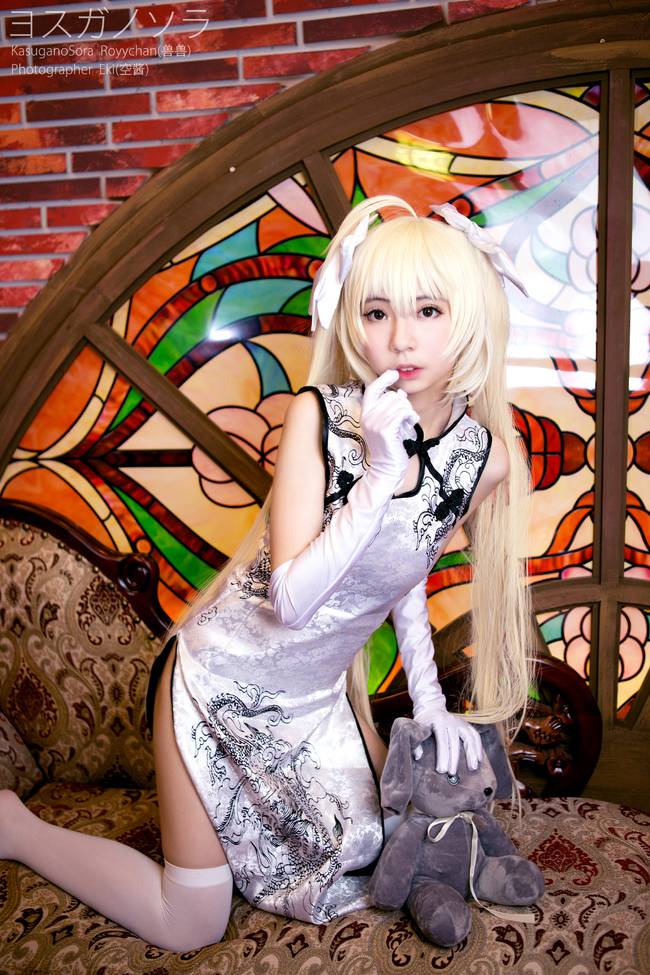 Cosplay福利/缘之空春日野穹 萝莉白丝腿玩年cosplay私房福利