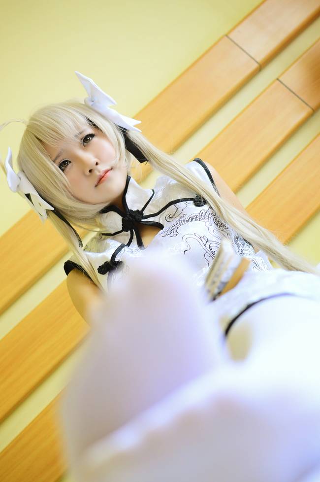 Cosplay福利/缘之空春日野穹旗袍白丝美腿cosplay私房福利
