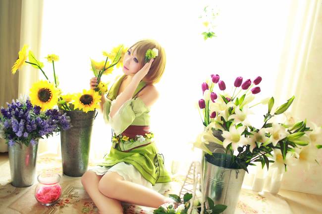 Cosplay福利/性感美女LoveLive!小泉花阳巨乳裸足cosplay福利