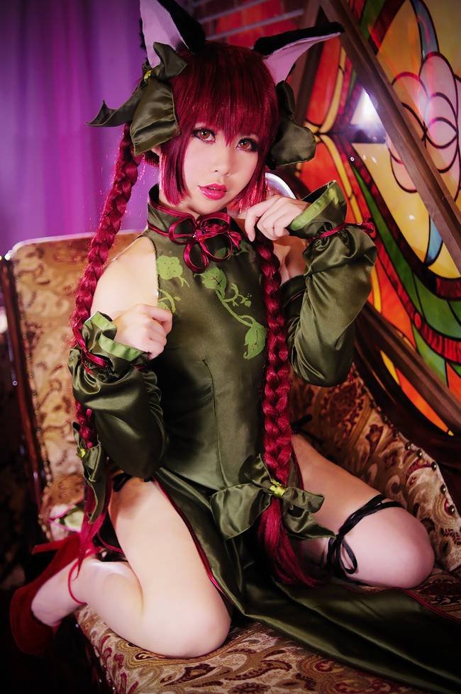 Cosplay福利/东方Project火焰猫燐萝莉旗袍cosplay腿控福利