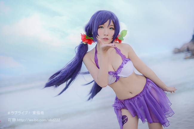 Cosplay福利/Love Live!矢泽妮可泳装萝莉裸足cosplay福利