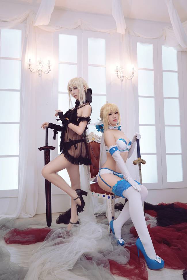 Cosplay福利/Fate Stay Night Saber美女蕾丝内衣cosplay福利