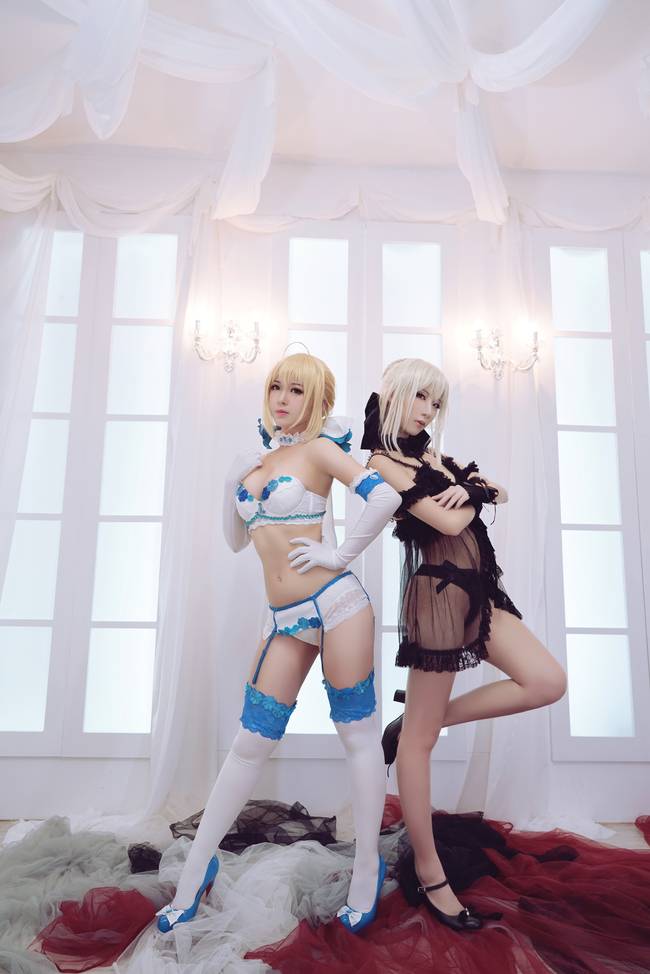 Cosplay福利/Fate Stay Night Saber美女蕾丝内衣cosplay福利