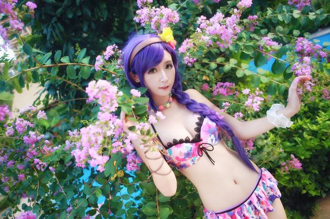 Cosplay福利/Love Live!南小鸟裸足美腿比基尼cosplay福利套图