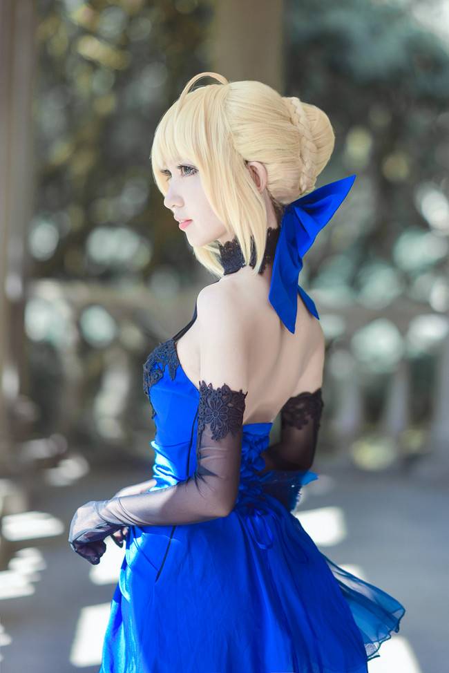 Cosplay福利/Fate/Extella Saber 蓝礼服美少女 cos