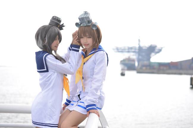 Cosplay福利/舰队Collection时津风 萝莉水手服黑丝cosplay福利