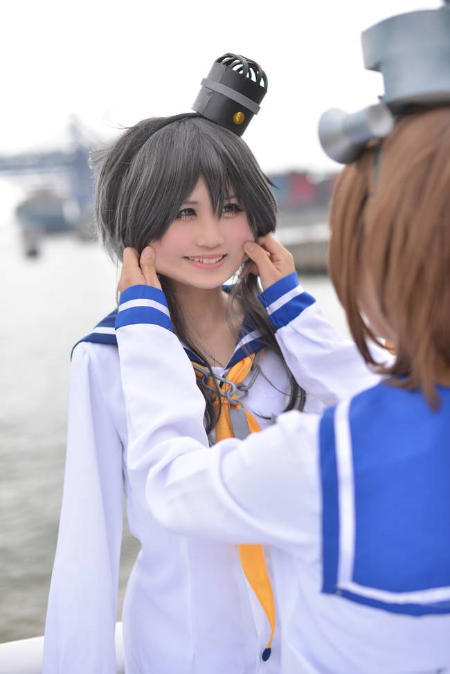 Cosplay福利/舰队Collection时津风 萝莉水手服黑丝cosplay福利