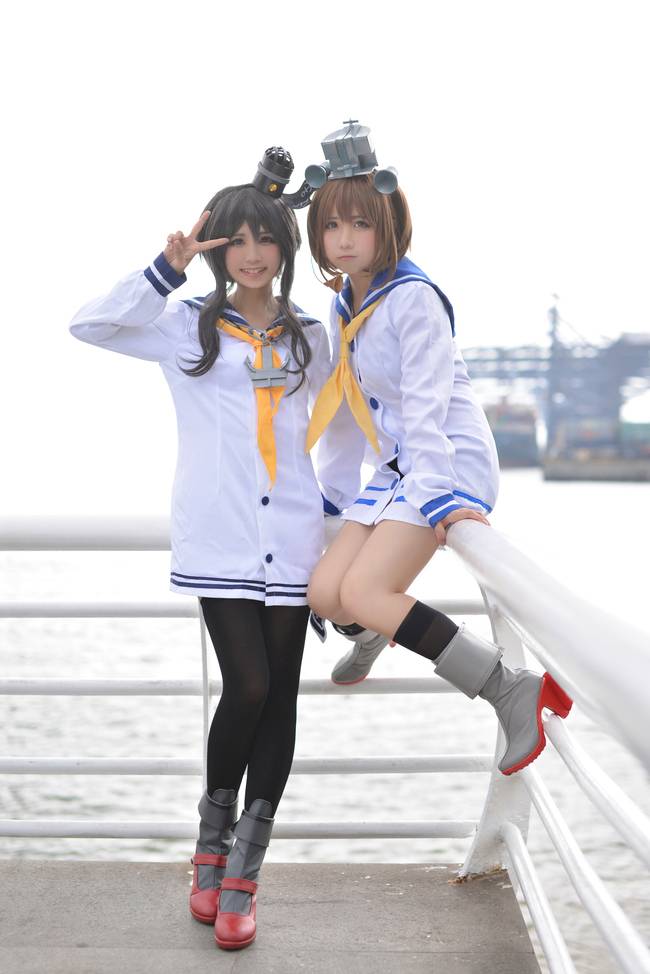 Cosplay福利/舰队Collection时津风 萝莉水手服黑丝cosplay福利