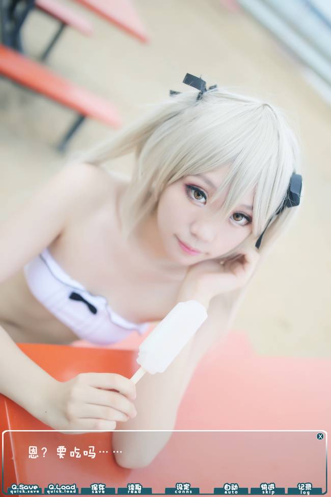 Cosplay福利/缘之空春日野穹 清纯美女泳装cosplay福利