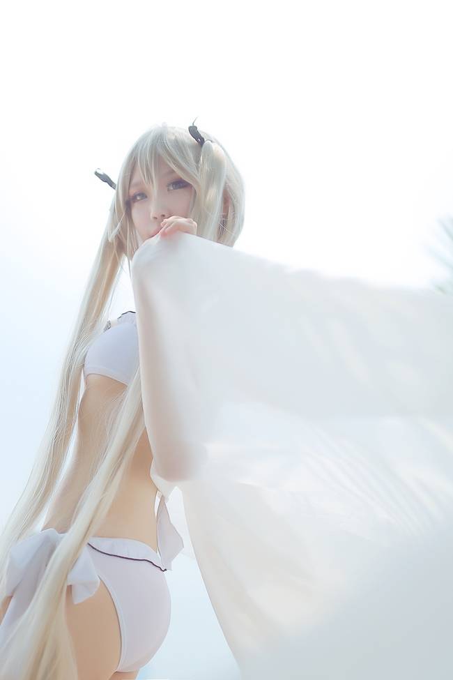 Cosplay福利/缘之空春日野穹 清纯美女泳装cosplay福利