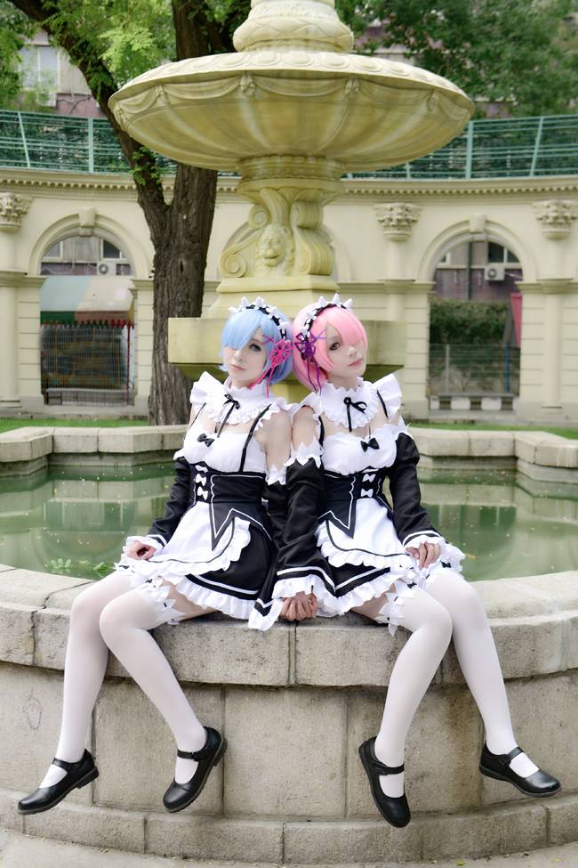 Cosplay福利/拉姆蕾姆萝莉 日本白丝女仆cosplay福利