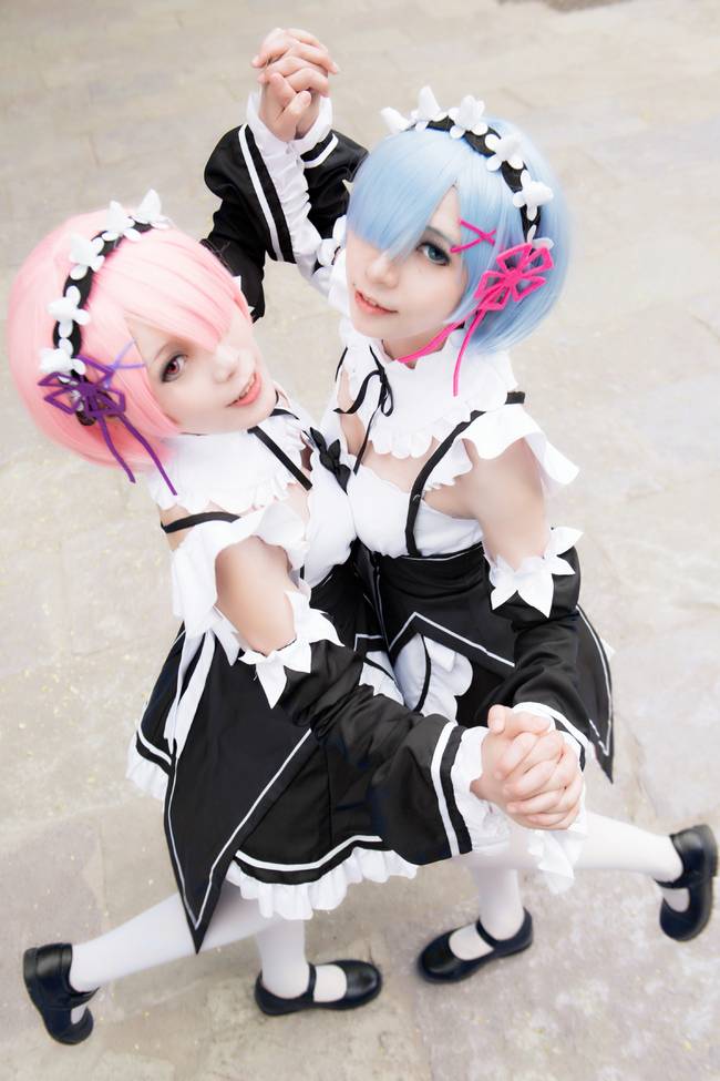 Cosplay福利/拉姆蕾姆萝莉 日本白丝女仆cosplay福利