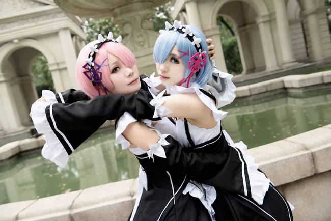 Cosplay福利/拉姆蕾姆萝莉 日本白丝女仆cosplay福利