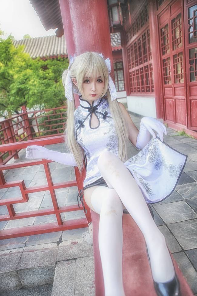 Cosplay福利/缘之空春日野穹 旗袍白丝cosplay美女福利