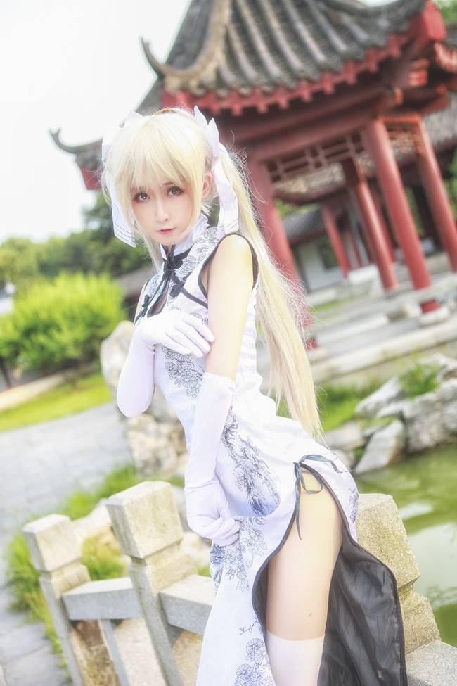 Cosplay福利/缘之空春日野穹 旗袍白丝cosplay美女福利