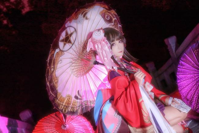 Cosplay福利/阴阳师手游 神乐 萝莉美腿和服cosplay福利