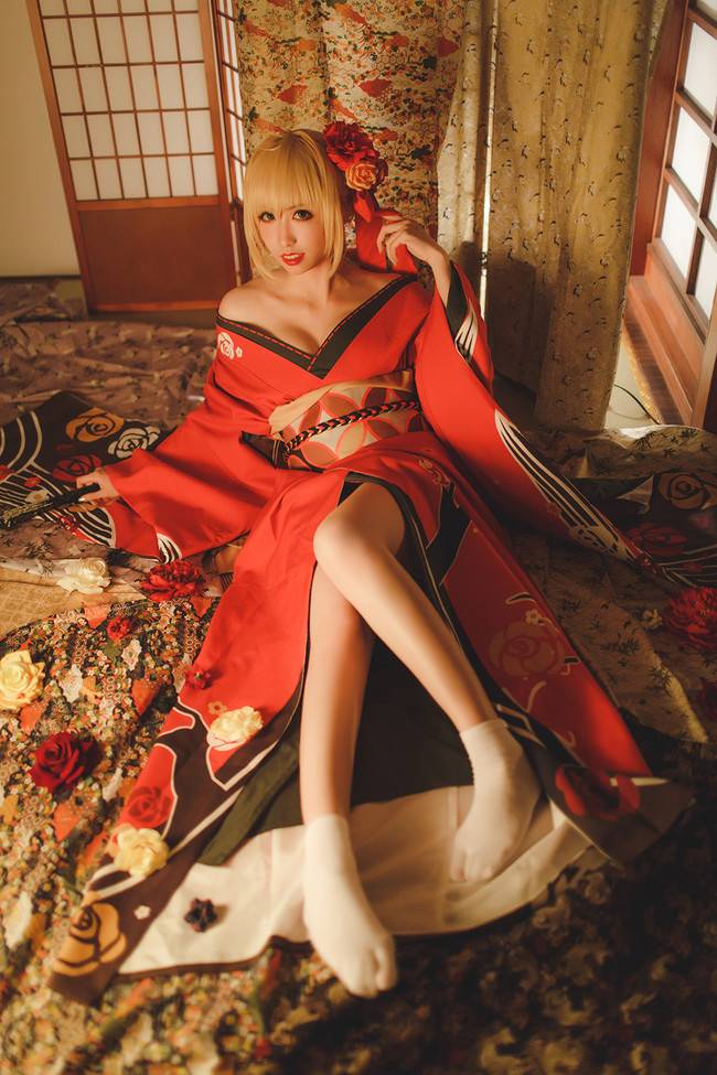 Cosplay福利/ :｡Fate｡: 系列 尼禄 插画版和服
