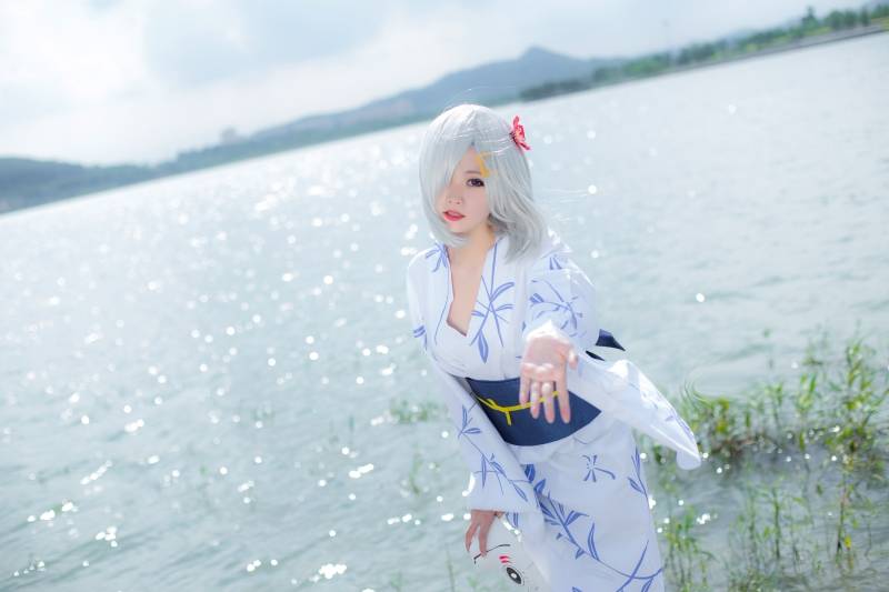 Cosplay福利/COS正片——舰娘滨风浴衣cosplay图片