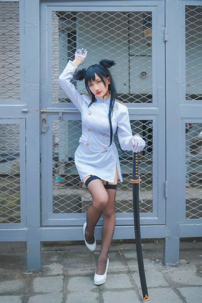 Cosplay福利/吊带袜黑丝绝对领域肉感少女 碧蓝航线 爱宕COSPLAY cn:婪夜