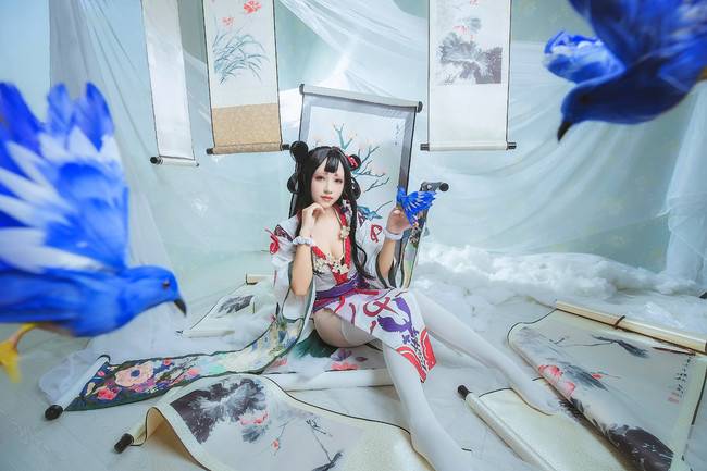 Cosplay福利/白丝绝对领域少女 阴阳师手游 花鸟卷COSPLAY美图欣赏 cn:浅夕